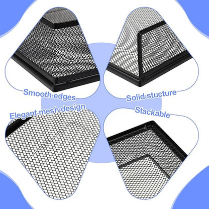 2 Pack Stackable Letter Tray, Wire Mesh Desk File Organizer Metal Desktop Paper - Image 4