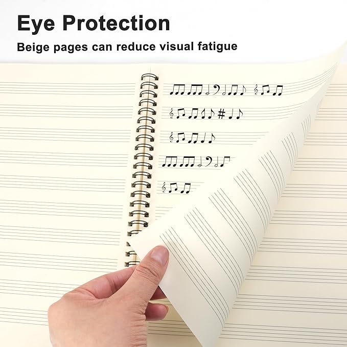 MoHern Blank Sheet Music Notebook, 160 Pages Composition Staff Paper Notebook - Image 4
