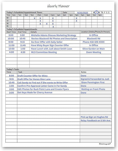 Hourly Planner Notepad. 60 Page Planning Pad w/Appointment Time Block, Task Log - Image 7