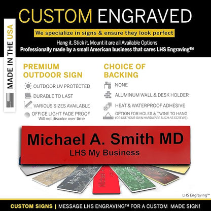Engraved Custom Door Plate Red Plastic Office Door Sign - Image 3