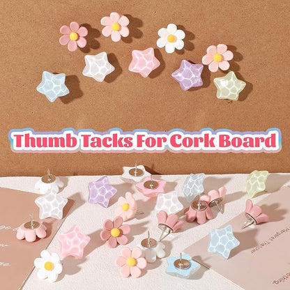 Sibba Thumb Tacks 30 PCS Colorful Cute Push Pins - Image 5
