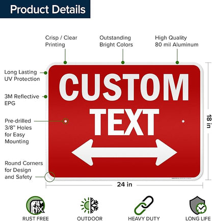 Custom Arrow, Custom Directional Sign, Two way Arrow, 18x24 Inches, 3M EGP - Image 6