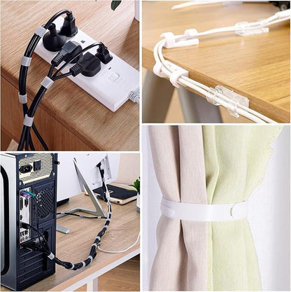 DRIVUU White Cable Management Organizer Kit 4 Cable Sleeve Split, 47Cable Clips - Image 6