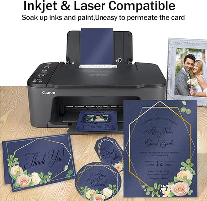 Navy Blue Shimmer Cardstock 8.5 x 11 Navy Blue Paper, Goefun 24 Sheets 80lb - Image 4