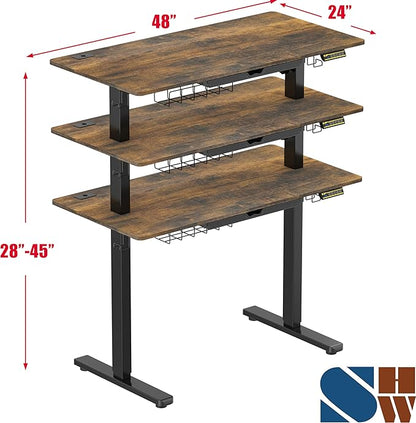 SHW 48-Inch Electric Height Adjustable Standing Desk - Image 3