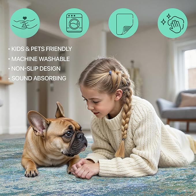 GENIMO 3x5 Rugs for Entryway Entrance, Modern Lightweight Rug Ultra Soft Indoor - Image 6