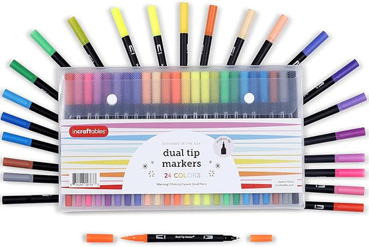Incraftables Dual Tip Markers – Adult Coloring, Brush Tip & Fine Tip Markers by Incraftables