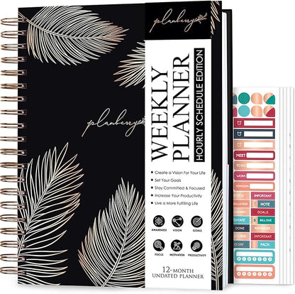 PLANBERRY Large Hourly Schedule Planner Premium – Undated Organizer by PLANBERRY