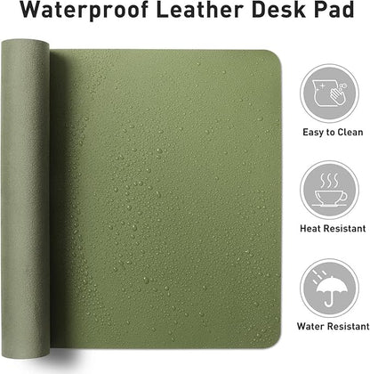 Aothia Faux Leather Desk Mat – Large Mouse Pad, Non-Slip PU Leather Blotter - Image 7