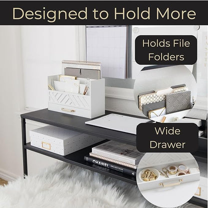 BLU MONACO White Wooden Mail Organizer - Image 4