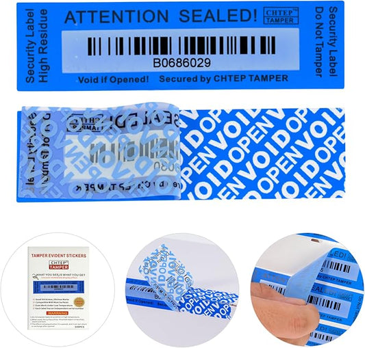ChtepTamper 100 Pieces Total Transfer Tamper-Evident Stickers Security Labels by ChtepTamper