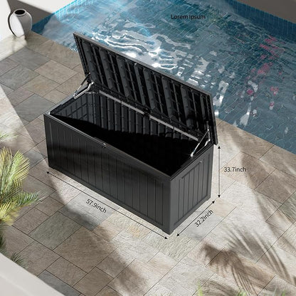 TARKARI 270 Gallon Lockable Resin Deck Box, Waterproof & UV-Resistant Outdoor - Image 4