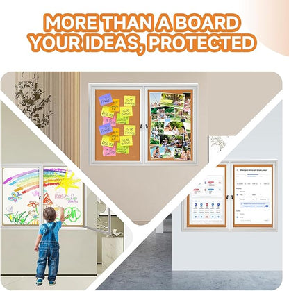 Enclosed Bulletin Board with Locking Door, Outdoor Bulletin Board Weatherproof - Image 5