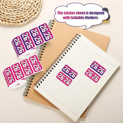1000pcs 2026 Year Stickers, 3/4x1-1/2 Inch 26 Year Colored Self-Adhesive - Image 4