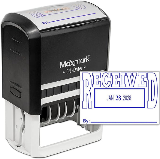 MaxMark Large Self-Inking Rubber Date Office Stamp by Maxmark