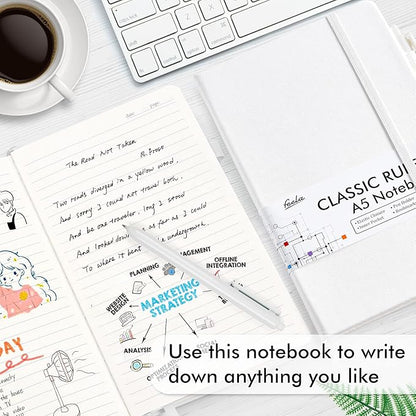 feela 5 Pack Notebooks Journals Bulk, Hardcover Notebook Classic Ruled Lined - Image 4