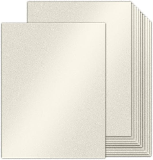 24 Sheets Silver Shimmer Cardstock 8.5 x 11 Metallic Paper, Goefun 80lb Card by Goefun