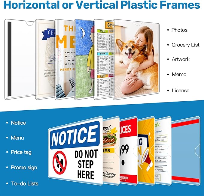 Magnetic Frames 11 x 17 Sign Holder Wall Mount 10 Pack, Rigid Clear Plastic - Image 8