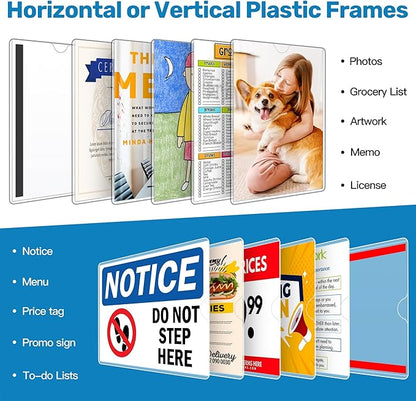 Magnetic Frames 11 x 17 Sign Holder Wall Mount 10 Pack, Rigid Clear Plastic - Image 8