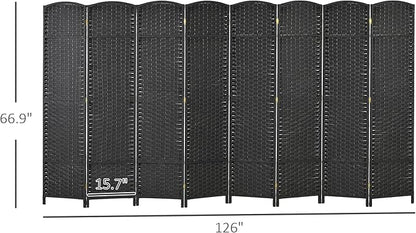 HOMCOM Room Divider, 8 Panel Folding Privacy Screen, 5.6' Tall Freestanding - Image 7