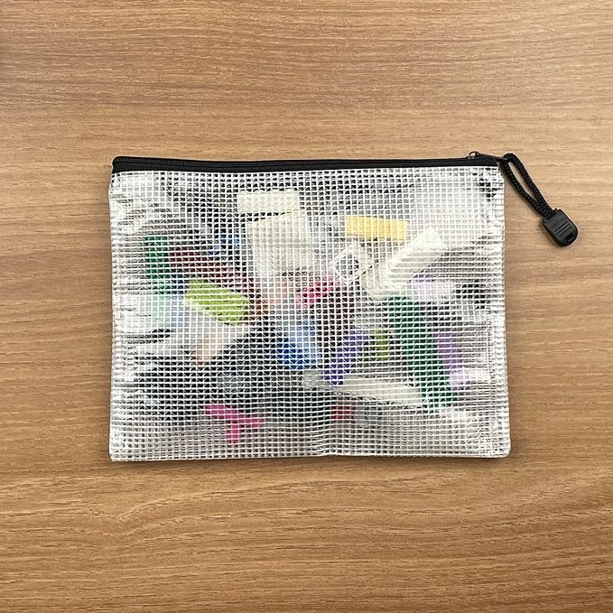 Oaimyy-18 PCS-6" x 8"-Mesh Zipper Pouch, Plastic Zip File Folders Puzzle Bags - Image 8
