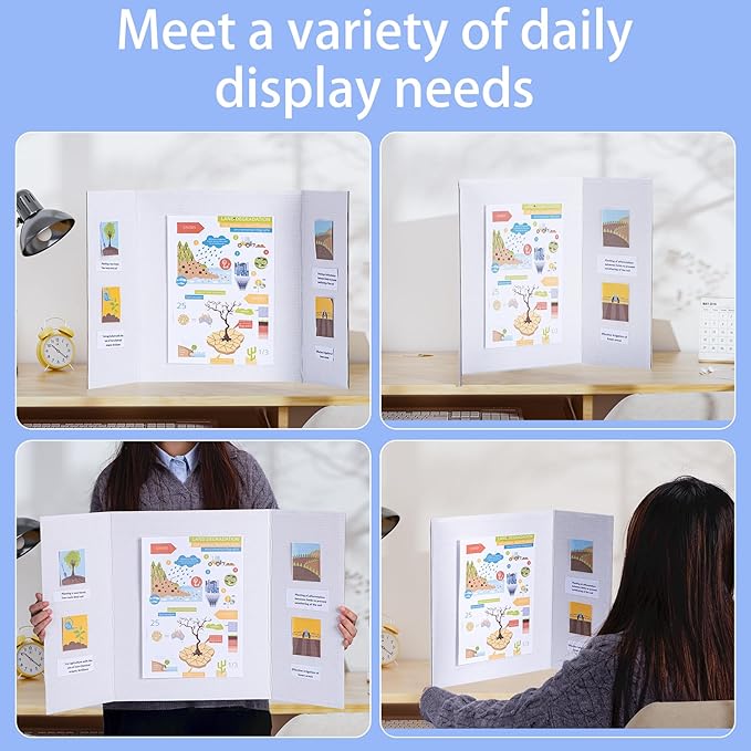 AKONEGE 6 Pack Medium Trifold Poster Board, School Projects, Science Fair - Image 5