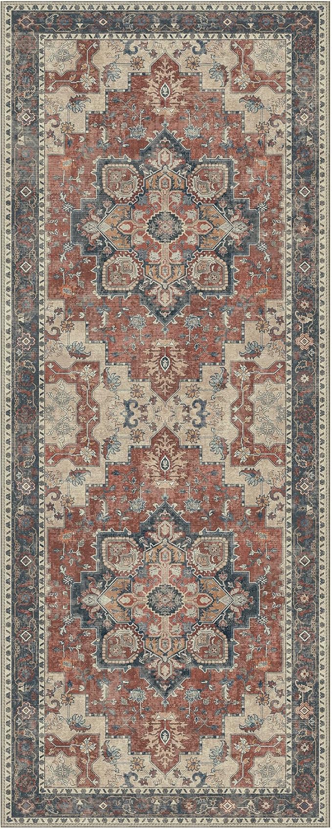GENIMO 2'6''x10 Runner Rugs for Hallway, Machine Washable Non Slip Vintage Rugs - Image 8