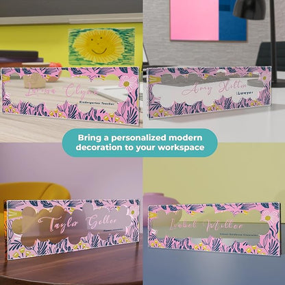EGD Thick Clear Acrylic Desk Name Plate Personalized I Office Desk Accessories - Image 7
