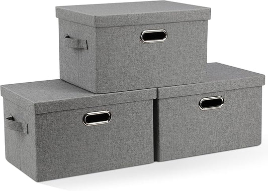Graciadeco Medium 15" 21 Quart Collapsible Stackable Storage Bins by GraciadecoStorage