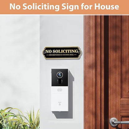 Brass No Soliciting Sign, No Soliciting Sign - Image 6