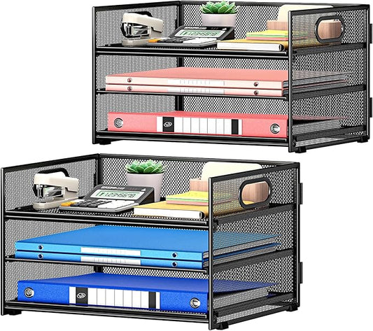 Subekyu 2-Pack 3-Tier Paper Letter Tray Organizer by SUBEKYU