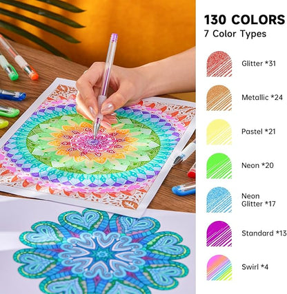 Shuttle Art 260 Pack Gel Pens Set, 130 Colors - Image 3