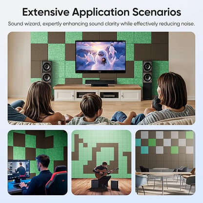 UNECHO 12 Pack 12" X 12" X 0.4" Acoustic Panels - Image 6