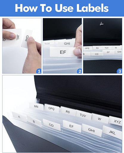 Expanding File Folder with Tabs, 13 Pockets File Organizer Accordion File - Image 4