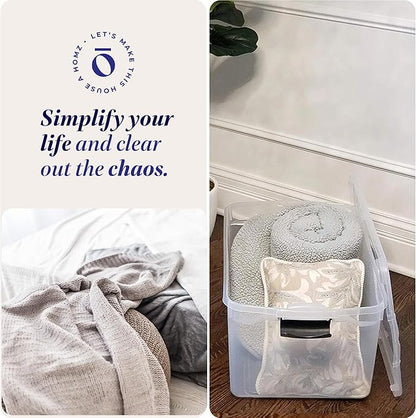 HOMZ 2-Pack Latching Lid, Large Clear Plastic Storage Bins - Image 6