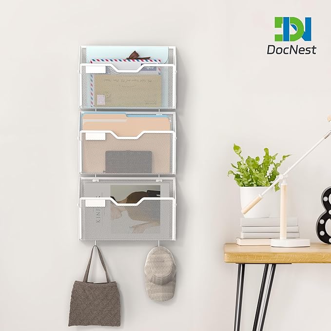 Docnest 6 Pack Hanging Wall File Holders, Mesh Wall Letter File Holder - Image 5