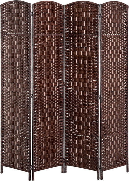 HOMCOM Room Divider, 4 Panel Folding Privacy Screen, 6FT Tall Portable Wicker by HOMCOM