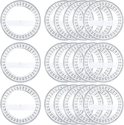 Pack of 24, 360-degree Protractor, 12.5cm Diameter, Crystal Clear by Virginia%27s+Store