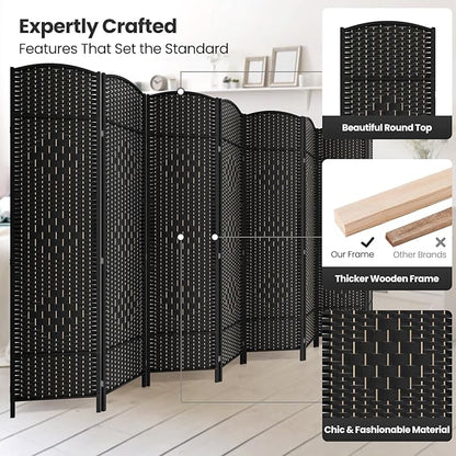 8 Panel Room Divider, 6Ft Folding Privacy Screen, Tall - Image 2