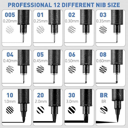YISAN Drawing Art Pens, Micro Fineliner Pens, Fine Tip Manga Markers - Image 2
