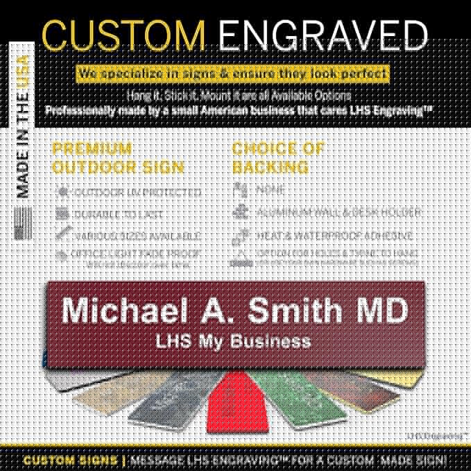 Engraved Custom Door Plate Burgundy Plastic Office Door Sign - Image 3