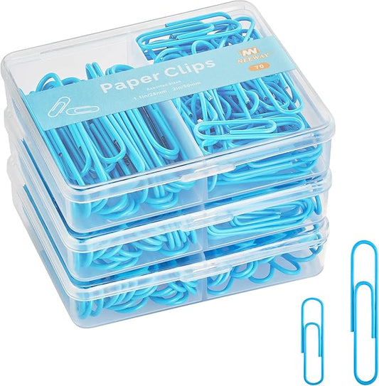 NEEWAY Colorful Paper Clips Assorted Sizes, Small and Large Paperclips by NEEWAY