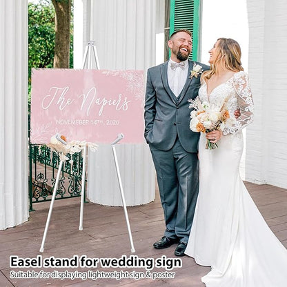 VAIIGO 63" White Easel Stand for Wedding Sign Poster Display Easel Folding Art - Image 8