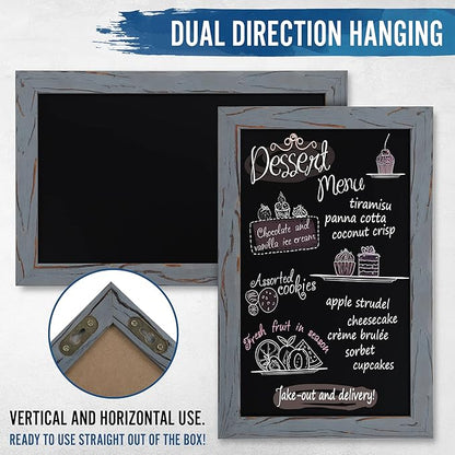 HBCY Creations Rustic Grey Magnetic Wall Chalkboard, Small Size 11" x 17" - Image 3