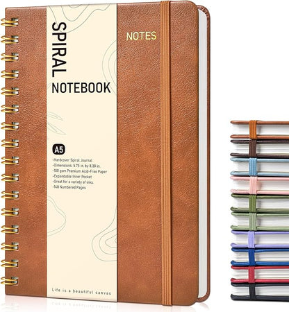 Dotted Spiral Journal Notebook, A5 Hardcover Spiral Journals by Unknown