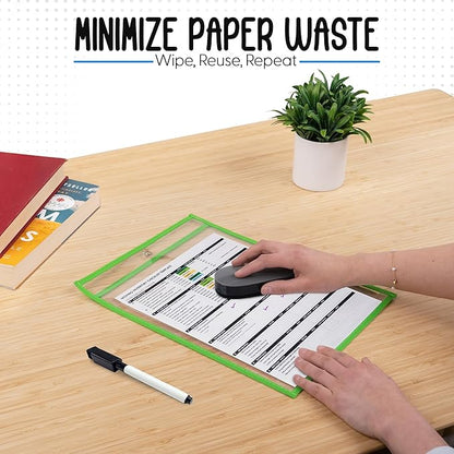 Essex Wares - 25 Pack, Job Ticket Holders, Reusable & Easy Erase Plastic - Image 3