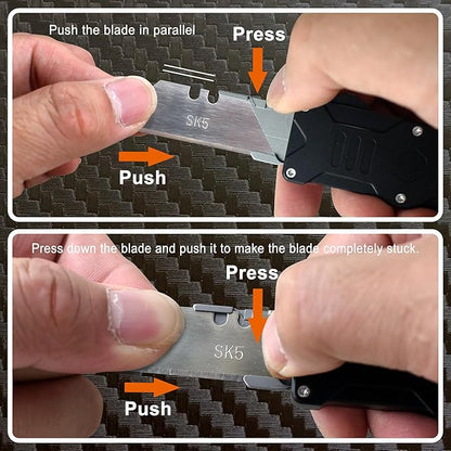 Caressolove Switch Blades Knife Push Button, Aviation Aluminum EDC Box Cutter - Image 2