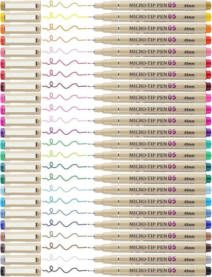 Attom Tech Art 05 Micro, Fineliner Pen Set Ink, Fine Point Pen, Artist by Attom+Tech+Art