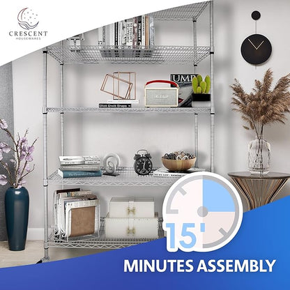 CRESCENT 48" W Storage Shelves 4000LBS Metal Shelving 5 Tier Wire Shelving Unit - Image 10