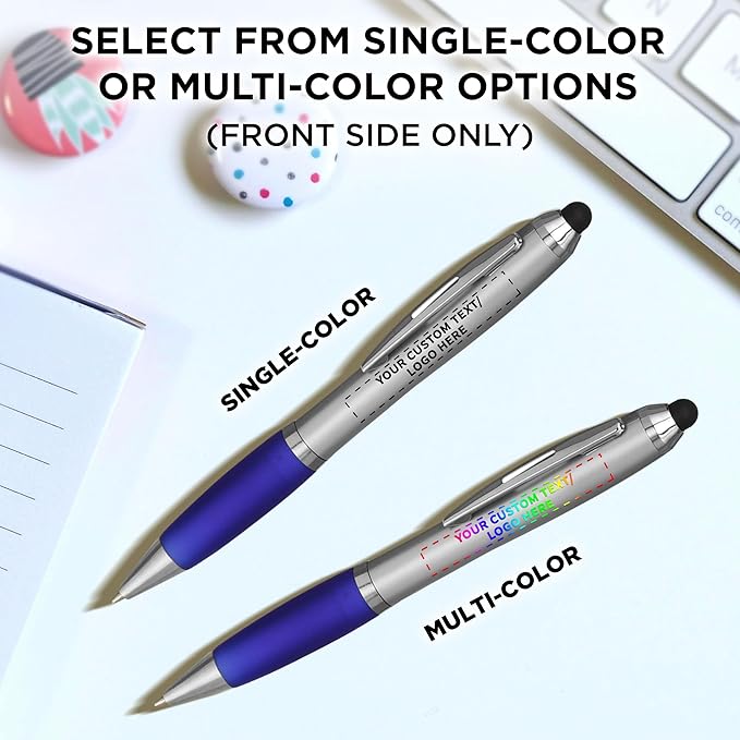 DISCOUNT PROMOS Custom Stylus Ballpoint Pens Set of 10, Personalized Bulk Pack - Image 6